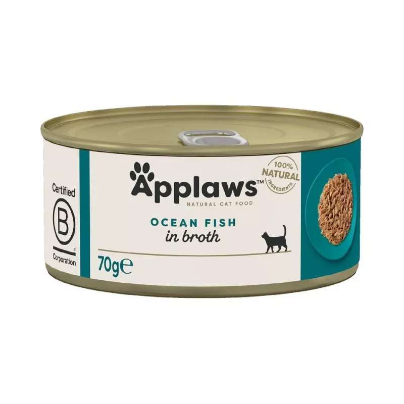 APPLAWS Ocean Fish in Broth - šlapias kačių ėdalas - 70g