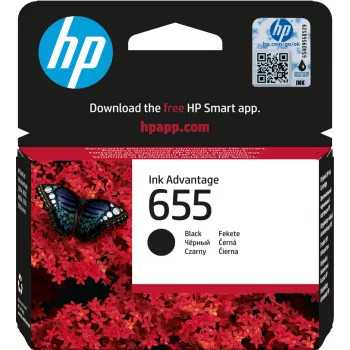 HP 655 Juoda Originali Ink Advantage kasetė, juoda, 1 vnt., 550 puslapių