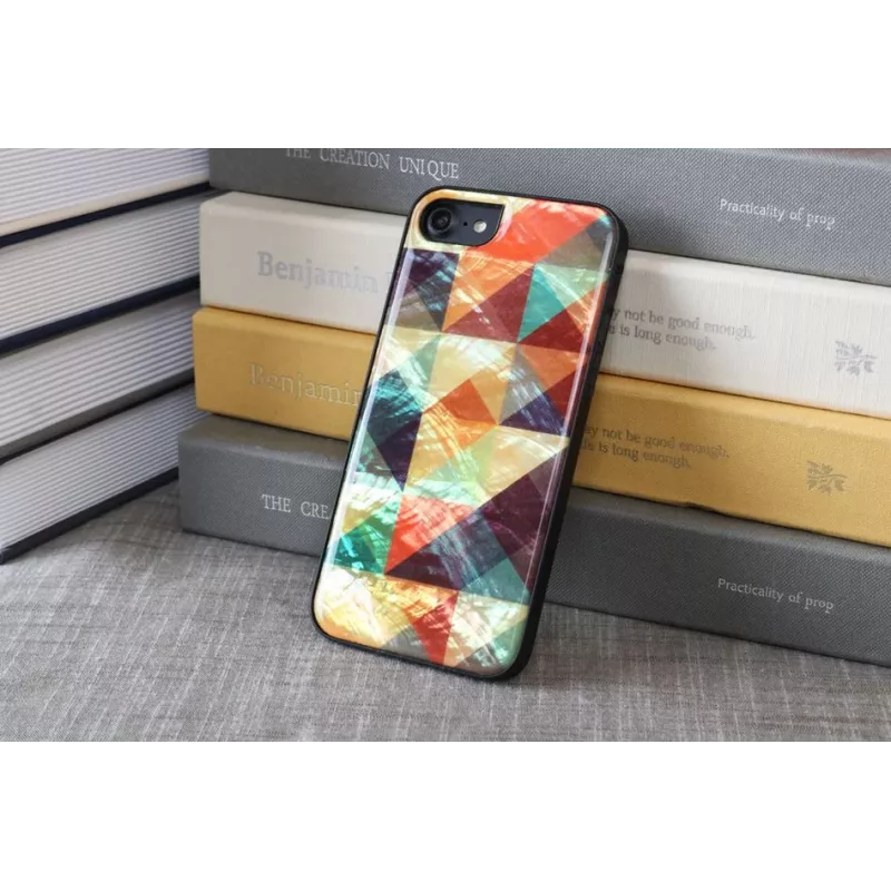 Apsauginis telefono dėklas iKins, skirtas Apple iPhone 8/7 — mozaikos raštas, juodas