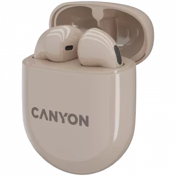 Canyon Bluetooth ausinės TWS-6 žaidimų režimas/BT 5.3 smėlio spalvos mažmeninė pakuotė (CNS-TWS6BE)