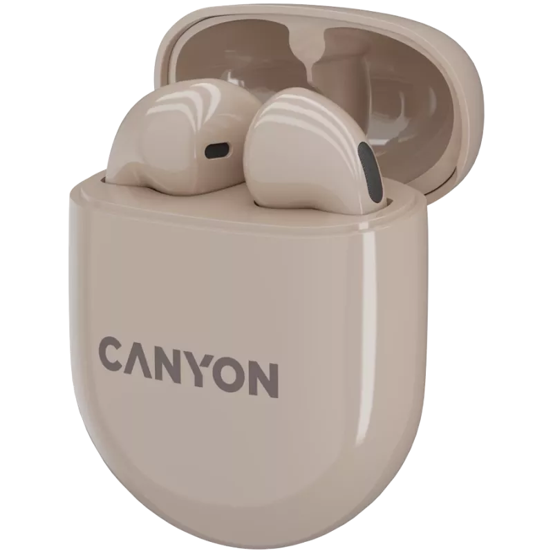 Canyon Bluetooth ausinės TWS-6 Gaming Mode/BT 5.3 smėlio spalvos mažmeninė prekyba (CNS-TWS6BE)
