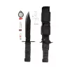 Fiksuotos geležtės išgyvenimo peilis Mil-Tec Special Forces 15368000 — nerūdijantis plienas, pilna rankena, bendras ilgis 310 mm, geležtė 185 mm, juoda