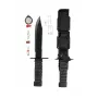 Fiksuotos geležtės išgyvenimo peilis Mil-Tec Special Forces 15368000 — nerūdijantis plienas, pilna rankena, bendras ilgis 310 mm, geležtė 185 mm, juoda