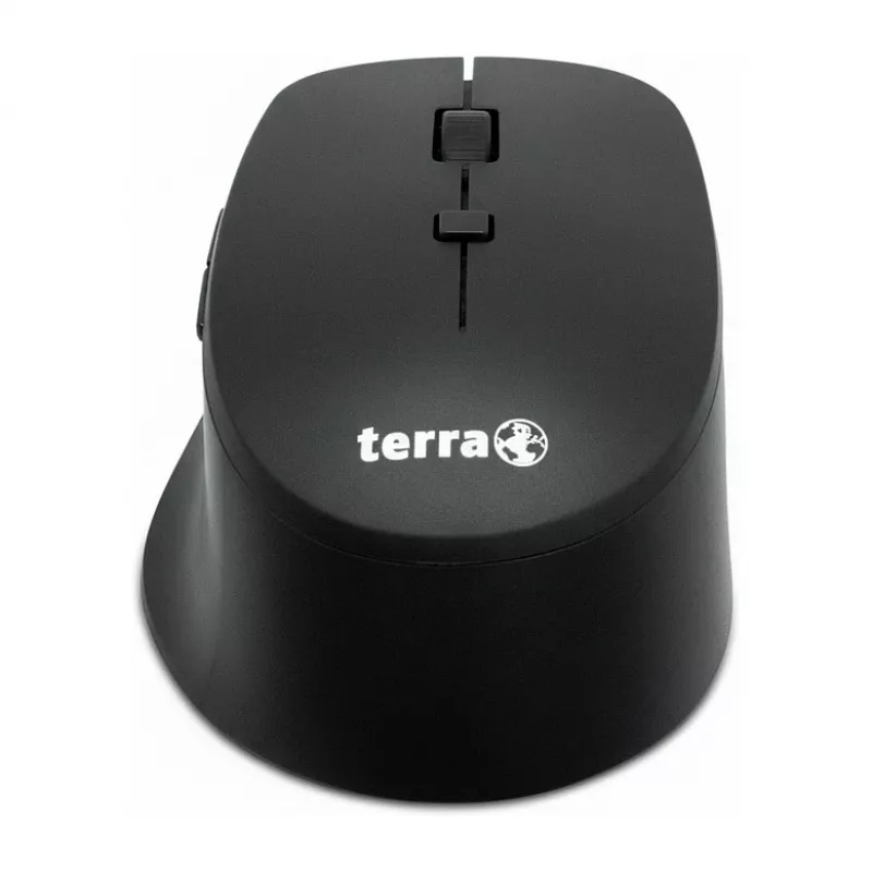 Belaidė tyli USB pelė Terra 4000 iš Terra — 6 mygtukų, dešiniarankiams, juoda