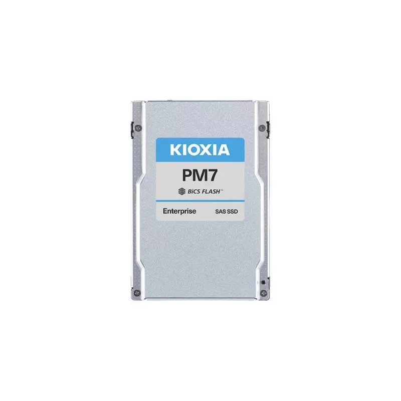 SSD Kioxia PM7-R 2.5 col. SAS 7.68 TB — BiCS FLASH TLC, 4200 MB/s skaitymo, 4100 MB/s rašymo