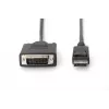 Digitus - DisplayPort kabelis - DisplayPort (M) - DVI-D (M) - 5,0 m (DisplayPort 1.2) - Lietas, varžteliai - Juoda (AK-340301-050-S)