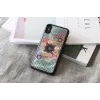 Smartphone dėklas iKins skirtas iPhone XS / XS S — Flower Garden dizainas, juodas