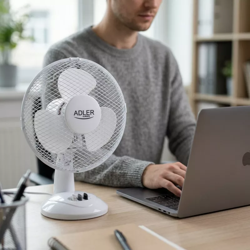 Adler | AD 7302 | Stalinis ventiliatorius | Baltas | Skersmuo 23 cm | Greičių skaičius 2 | Osciliacija | 60 W | Nėra