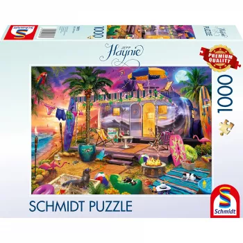Dėlionė schmidt spiele Jeff Haynie 1000 detalių — kemperis prie jūros, vaizdinga 1000 detalių dėlionė