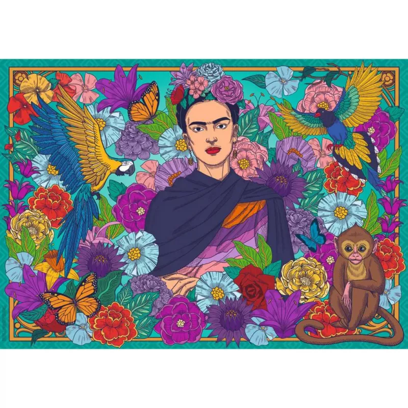 Dėlionė - Frida Kahlo rojus: Papūgos, Beždžionės 1000 dalių