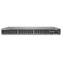 “Juniper EX4100” 48 prievadų 10/100/1000BaseT PoE+, 4x 10G SFP+ aukštutinės jungties prievadai, 4x 25G SFP28 jungimo / aukštutinės jungties prievadai, pertekliniai ventiliatoriai, 1 kintamosios srovės maitinimo blokas JPSU-920-AC-AFO komplektacijoje (optika parduodama atskirai) su standartine programine įranga. TAA atitinkantis. (EX4100-48P)
