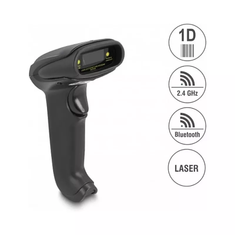 Rankinis brūkšninių kodų skaitytuvas DeLOCK 90564 1D lazerinis Bluetooth USB