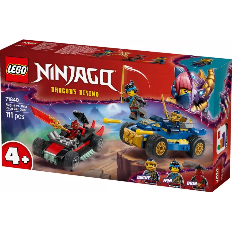 Statybiniai kaladėlės Ninjago 71840 Lenktynių dvikova Rogue prieš Drix