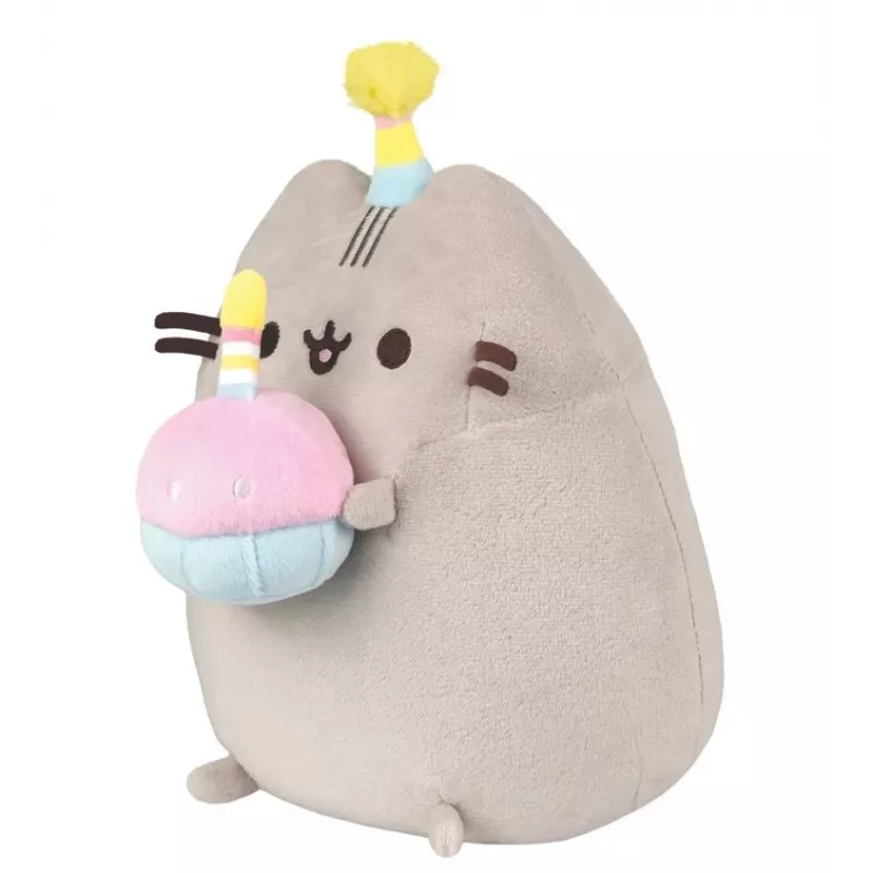 Plušinis žaislas Pusheen by Pusheen — 24 cm su gimtadienio kepure ir tortu