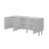 Komoda Cama Meble LUCCA 3D 165x40x80 cm, balta, medžio drožlių plokštės korpusas