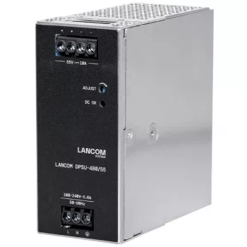Maitinimo blokas Lancom Systems LANCOM DPSU-480/55 — 480 W, AC 100–240 V, TS35 DIN, juoda / plienas