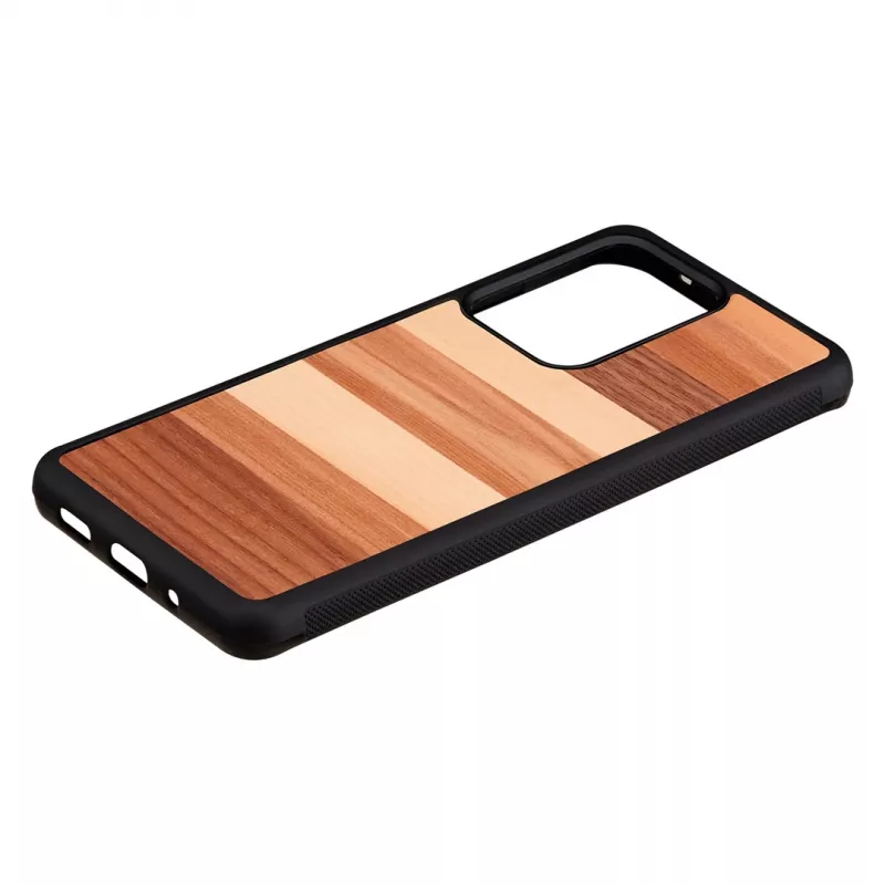 Apsauginis telefono dėklas man and wood Galaxy S20 Ultra — juodos medienos apdaila