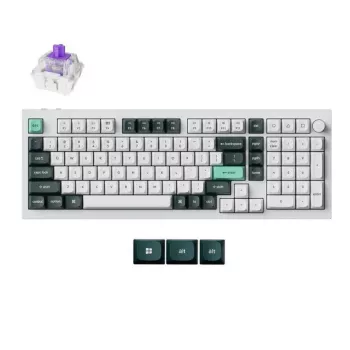 Mechaninė belaidė klaviatūra Keychron Q5 RGB baltas korpusas, karšto keitimo išdėstymas, kompaktiška 75 % forma