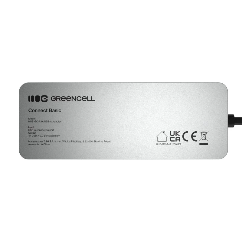 USB šakotuvas Green Cell HUB-GC-A4A — 4 prievadų USB-A 3.0 šakotuvas