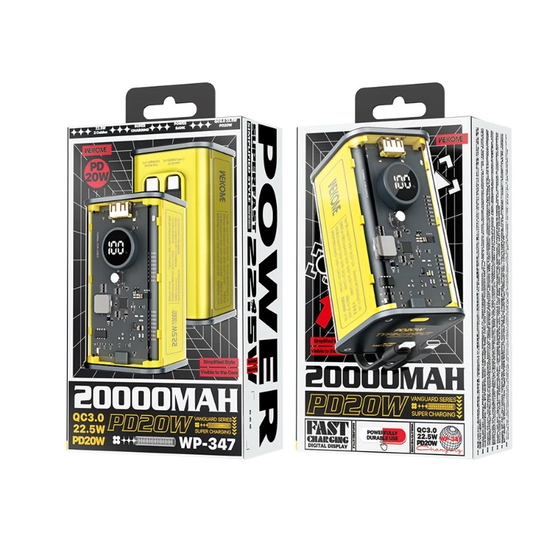 Išorinė baterija WK-WP-347 20000 mAh itin greitas įkrovimas