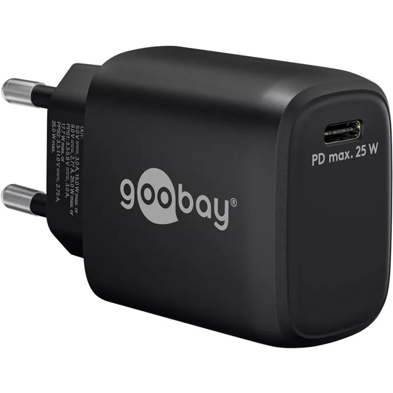 Goobay 65367 Įkroviklis Vidaus AC Nešiojamiesiems Kompiuteriams Išmaniesiems Telefonams Planšetiniams Kompiuteriams Juoda