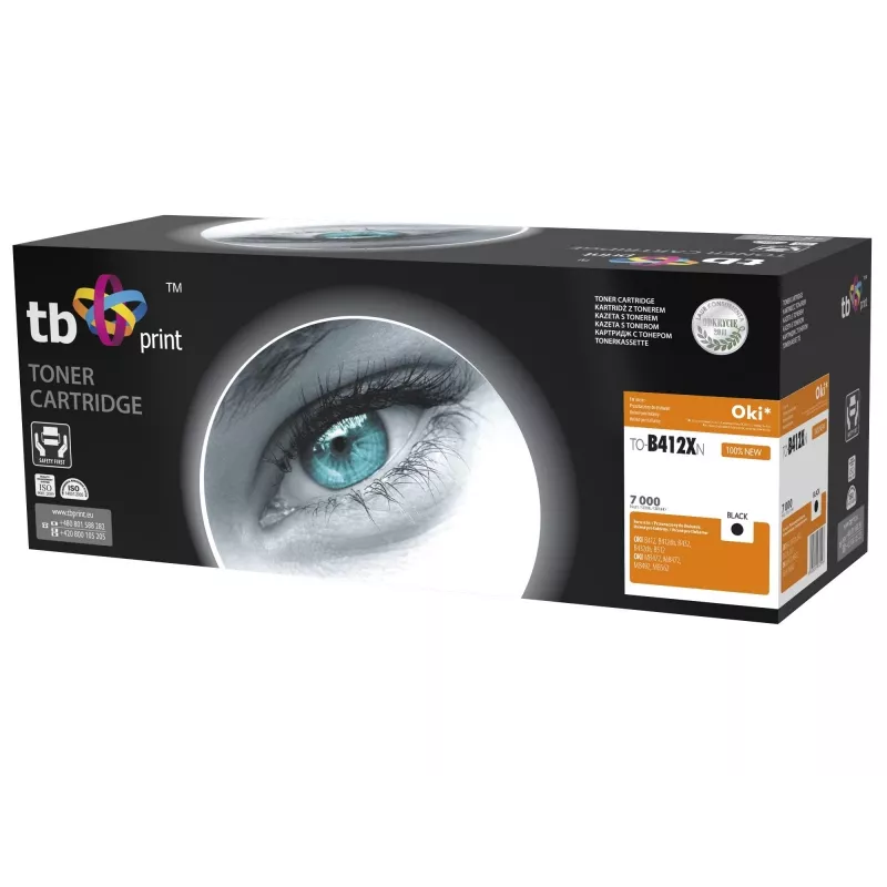 Toneris TB Suder. S OKI B412/B432, Juodas, Naujas 412XN