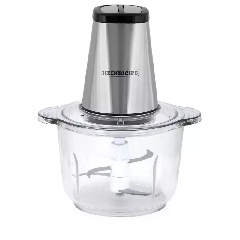 Elektrinis smulkintuvas HEINRICH'S HMZ 8850, 500 W, 2 l dubuo, 4 peiliai, polimeras, sidabrinis