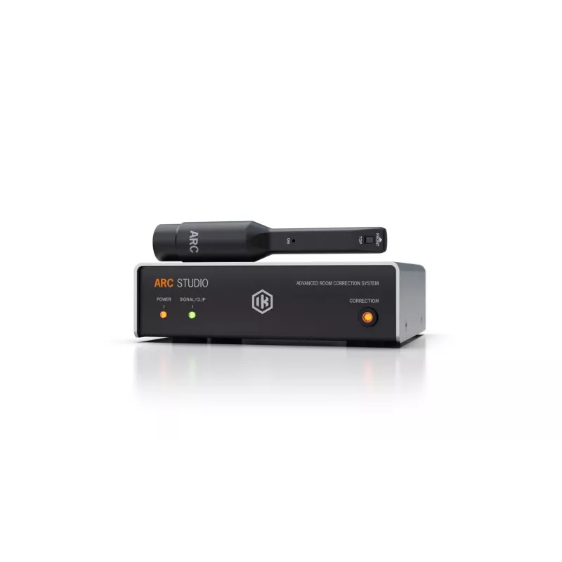 ik multimedia ARC Studio IP-ARC-STUDIO-IN garsiakalbiai, 50 W, 50 Ω išėjimo varža, 24 bitų / 96 kHz, juodi, 465 g