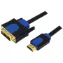 Vaizdo kabelio adapteris LogiLink CHB3102 2m HDMI DVI-D Juoda Mėlyna