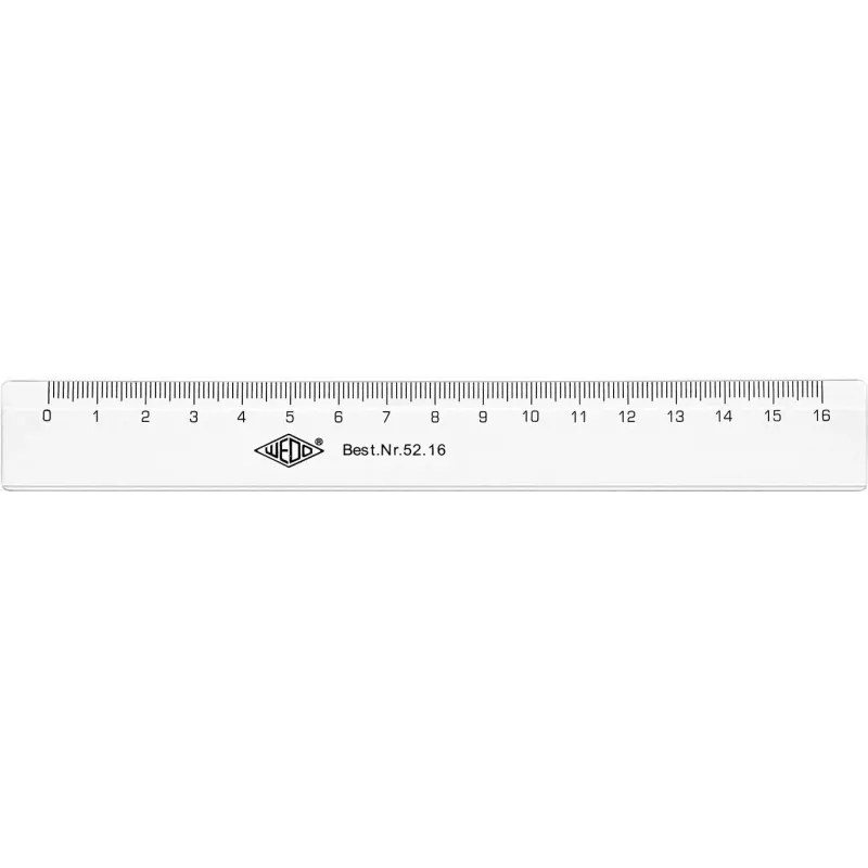 Liniuotė WEDO 52 16 160 mm plastikinė permatoma