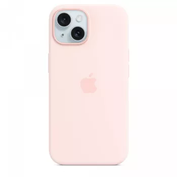 Silikoninis dėklas su „MagSafe“ „iPhone 15“ – šviesiai rožinis