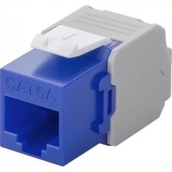 Wentronic Goobay CAT 6a KeyStone RJ45 lizdas, neekranuotas, 500 MHz, mėlynai baltas (90688)