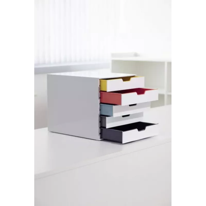 Dokumentų saugojimo dėžutė Durable VARICOLOR Mix 5 Plastikinė Daugiaspalvė Balta 762527