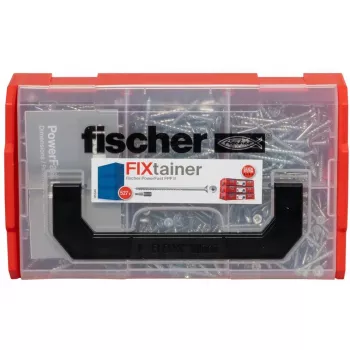 fischer FixTainer PowerFast II TX TG 562272 medžio drožlių plokščių varžtų asortimentas, plieniniai, galvanizuoti (562272)