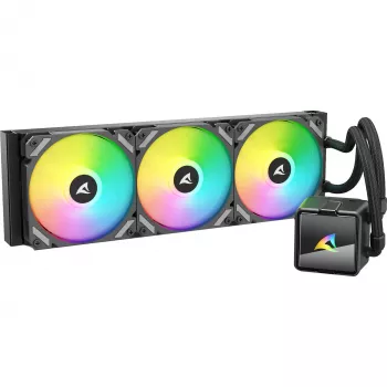 All-in-One Liquid CPU Cooler Sharkoon S60 ARGB — 360 mm radiatorius, 3×120 mm PWM ventiliatoriai, juodas
