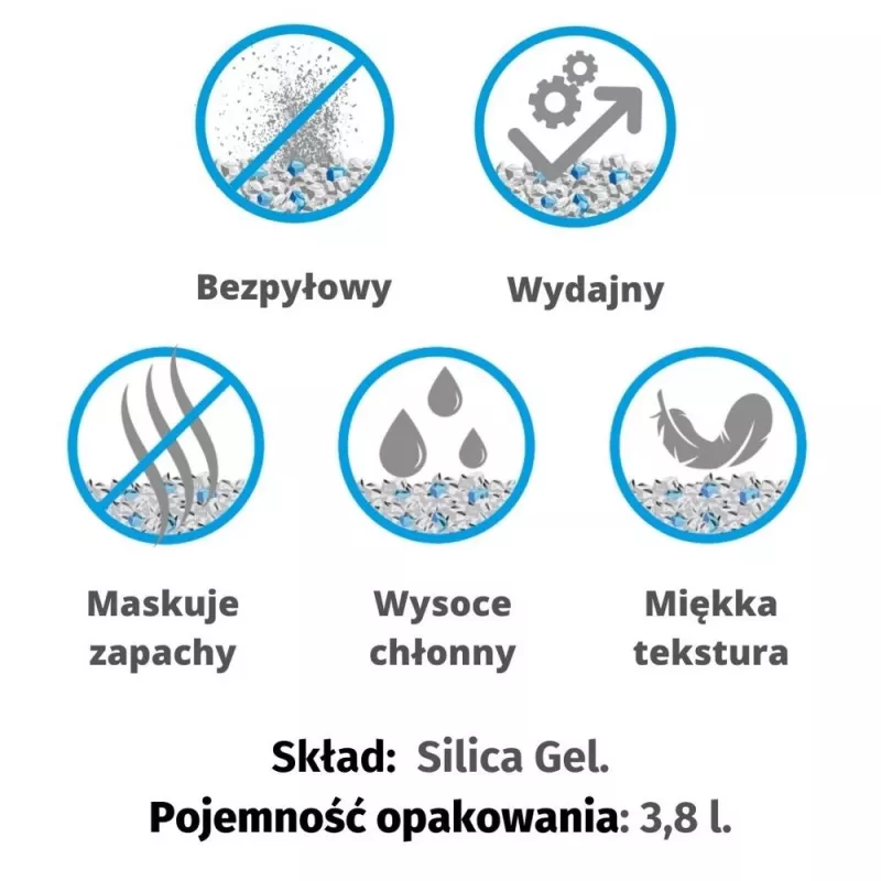 Kačių kraikas DIAMENTIQ Neutral lipantys silikono granulės 30 L — bekvapis, 1–6 mm