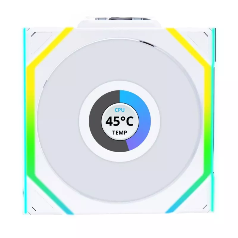 Lian Li UNI FAN SL Wireless LCD ARGB 120 mm baltas 3 vnt. rinkinys