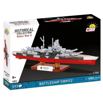 Konstruktorius Cobi Battleship Tirpitz modelis su 593 dalimis, mastelis ir demonstravimo ypatybės