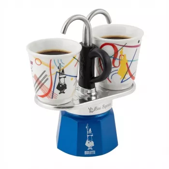 Viryklės moka puodas BIALETTI MINI EXPRESS rinkinys Kandinsky įvairių spalvų, mažas espreso virimo aparatas