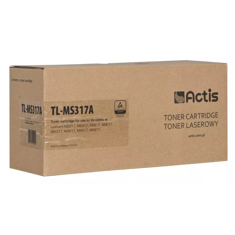 Actis TL-MS317A toneris (pakaitalas Lexmark 51B2000; Standartinis; 2500 puslapių; juoda)