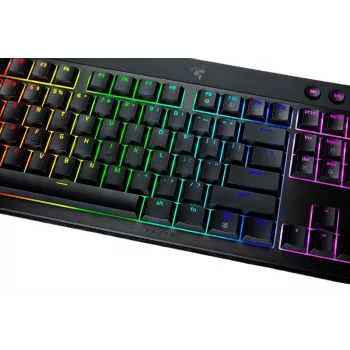 Razer | JuodaWidow V4 Low-Profile Tenkeyless HyperSpeed | Klaviatūra | Belaidė | US | Bluetooth | Juoda | Geltona Switches