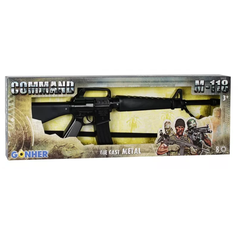 Pulio Commando šautuvas GONHER 118/6 Metal — žaislinis smiginio šautuvas, 8 šoviniai