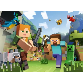 Dėlionė Ravensburger Puzzle XXL 100 dalių Minecraft – didelės dalys vaikams ir gerbėjams