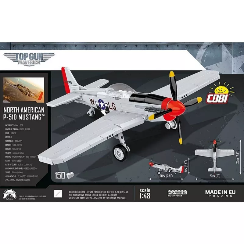 COBI 5847 Top Gun Maverick P-51D Mustang 150 kaladėlių