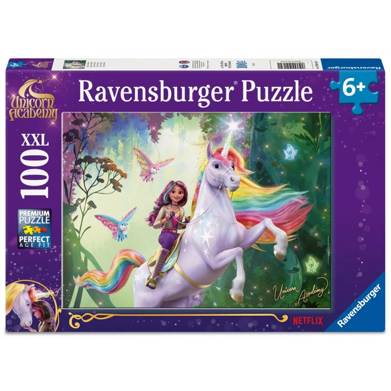 Ravensburger dėlionė XXL 100 dalių – Vienaragių akademija – didelio formato vaikiška dėlionė