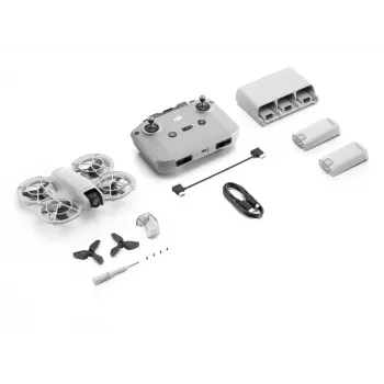 DJI Neo Fly More Combo (DJI-RC-N3) lengvas 135 g dronas su 4K Ultra HD kamera, iki 18 minučių skrydžio laiko su vienu įkrovimu, 3x baterijos, nuotolinio valdymo pultas