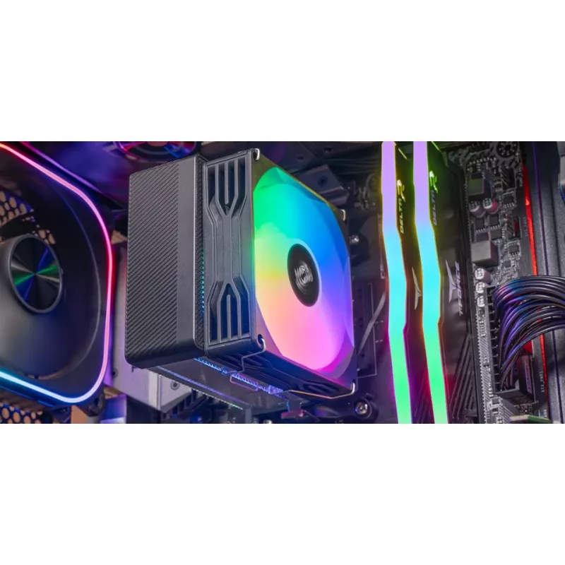 Oro aušintuvas TACENS Mars Gaming MCPU-X3, 90 mm ventiliatorius, TDP 150 W, suderinamas su LGA/AM4/AM5, juodas