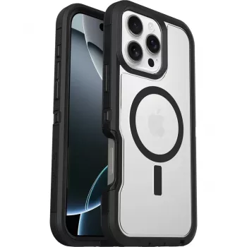 OtterBox Defender XT dėklas, skirtas iPhone 16 Pro Max, Dark Side, skaidrus / juodas