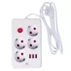 Maitinimo lizdas MACLEAN MCE392 W — 4 F tipo lizdai, 3×USB A, 110–240 V, 2.1 A maks., 2500 W, 1,5 m kabelis, baltas