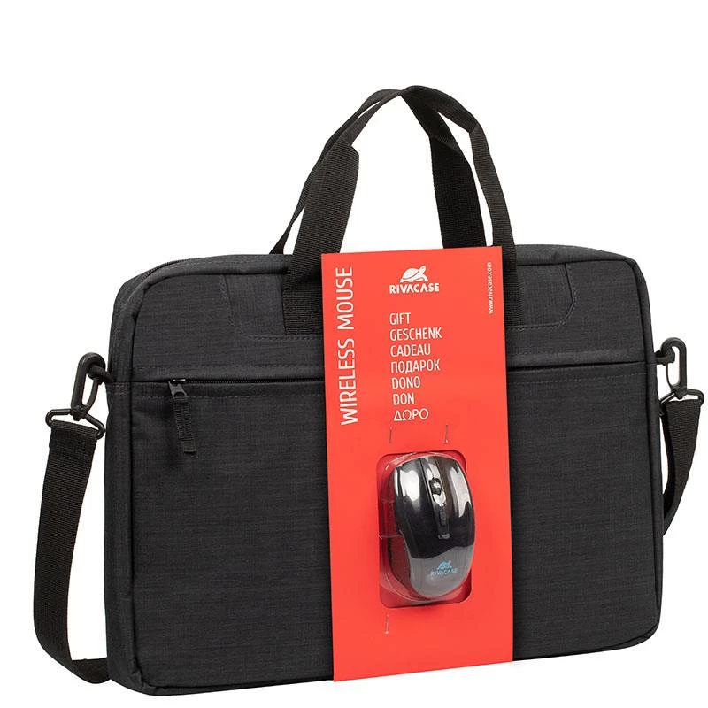 Portfelis Rivacase 8038 su belaide pele 39,6 cm (15,6 colių) juodas